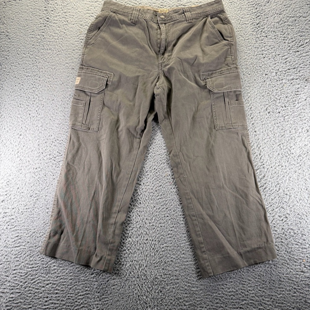 Red Head‎ Pant Men 32x25 Brown Cotton Cargo Cropped Leg Workwear Utility Stretch